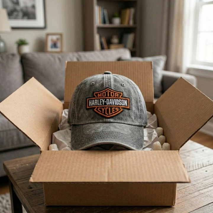 Harley-Davidson Motor Cycles Bar and Shield Logo Distressed Baseball Cap - Front View