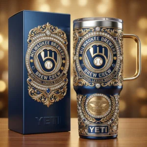 Milwaukee Brewers Brew Crew Luxury Jeweled YETI Tumbler