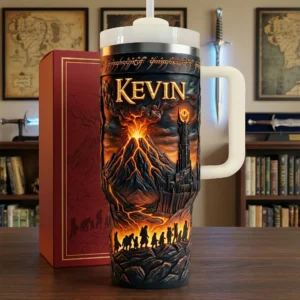 Personalized The Lord of the Rings Mount Doom 3D Carved Light Up Tumbler