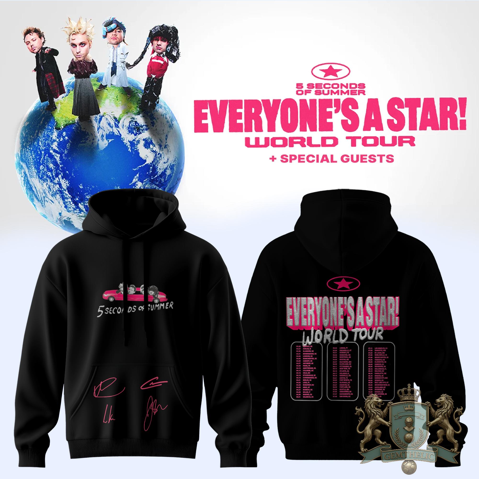  Star World Tour Signed Hoodie - Front View