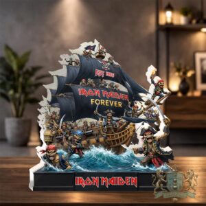 Iron Maiden Pirate Ship Forever EST 1975 Layered Wooden Art