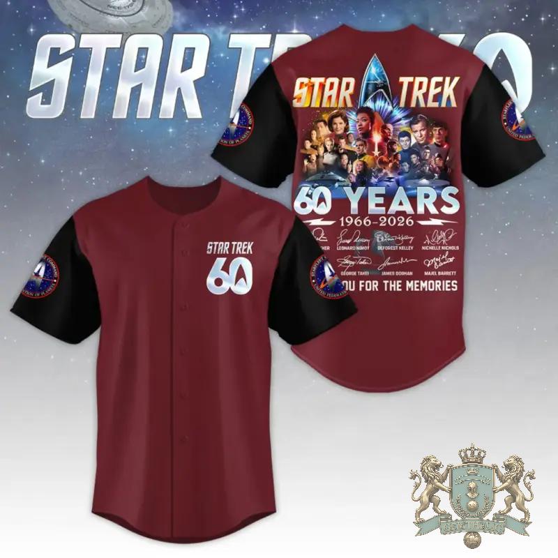 Star Trek 60 Years Anniversary 1966-2026 Baseball Jersey - Front View