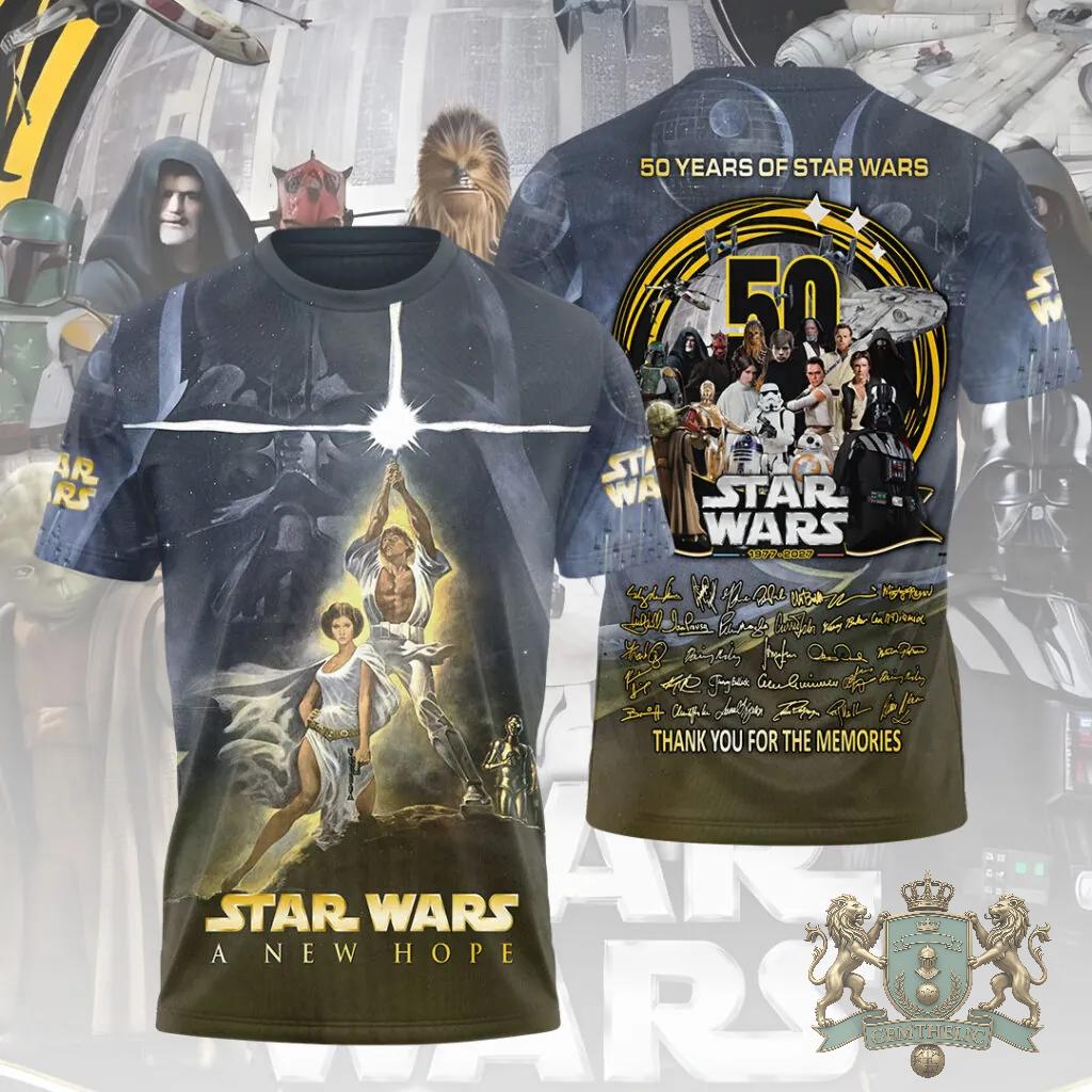 Star Wars 50th Anniversary 1977-2027 T-Shirt - Front View
