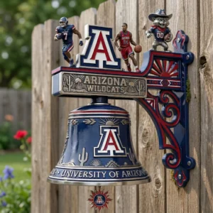 Arizona Wildcats Football Basketball Mascot Sculptural Wall Bell