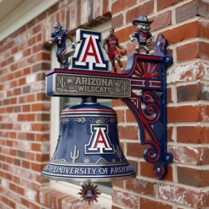 Arizona Wildcats Football Basketball Mascot Sculptural Wall Bell
