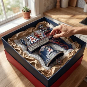 Arizona Wildcats Football Basketball Mascot Sculptural Wall Bell