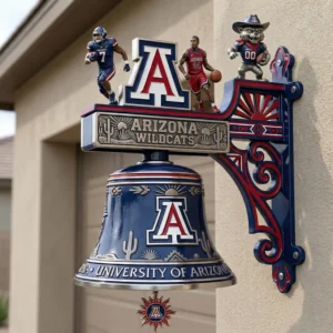 Arizona Wildcats Football Basketball Mascot Sculptural Wall Bell