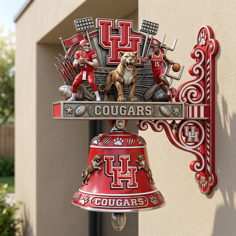 Houston Cougars Victory Wall Bell - Front View
