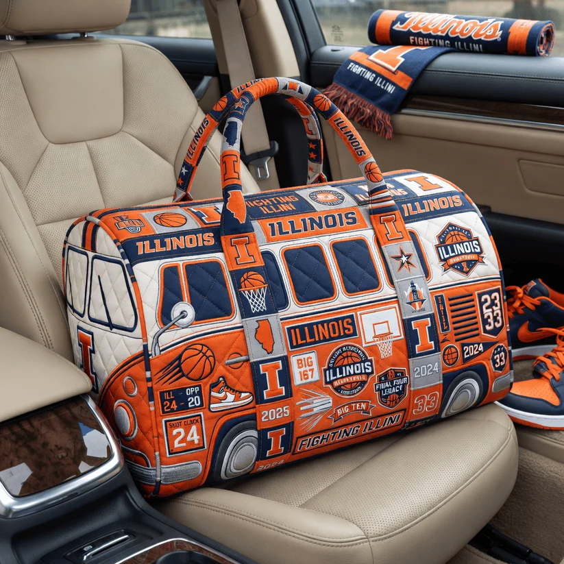 Illinois Fighting Illini Final Four Legacy Quilted Duffle Bag - Detail View