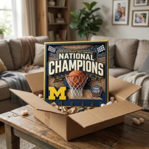Michigan Wolverines 2026 NCAA Men's Basketball National Champions Wooden Key Holder