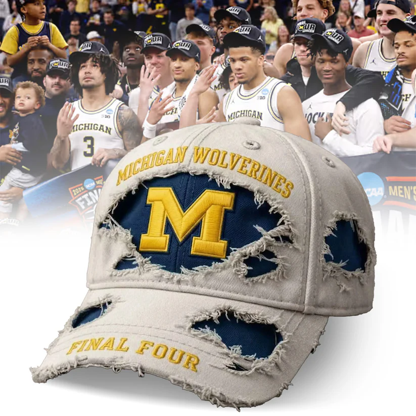Michigan Wolverines NCAA Championship Distressed Hat - Front View