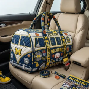 Michigan Wolverines Men Basketball Quilted Duffle Bag