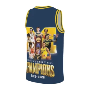 Michigan Wolverines NCAA Men's Basketball Champions 2025-2026 Basketball Jersey