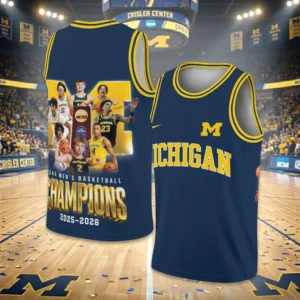 Michigan Wolverines NCAA Men's Basketball Champions 2025-2026 Basketball Jersey