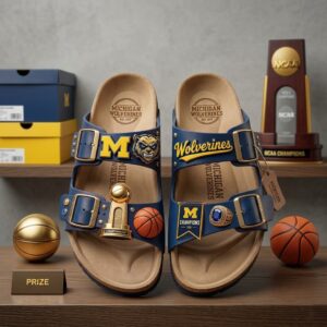 Michigan Wolverines NCAA Men's Basketball Champions Sandals
