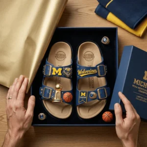 Michigan Wolverines NCAA Men's Basketball Champions Sandals