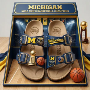 Michigan Wolverines NCAA Men's Basketball Champions Sandals