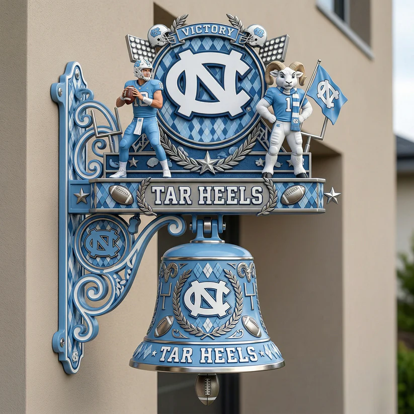 North Carolina Tar Heels Football Victory Wall Bell - Front View
