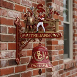 USC Trojans Victory Wall Bell with Trojan Warrior and Player