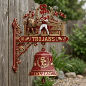 USC Trojans Victory Wall Bell with Trojan Warrior and Player