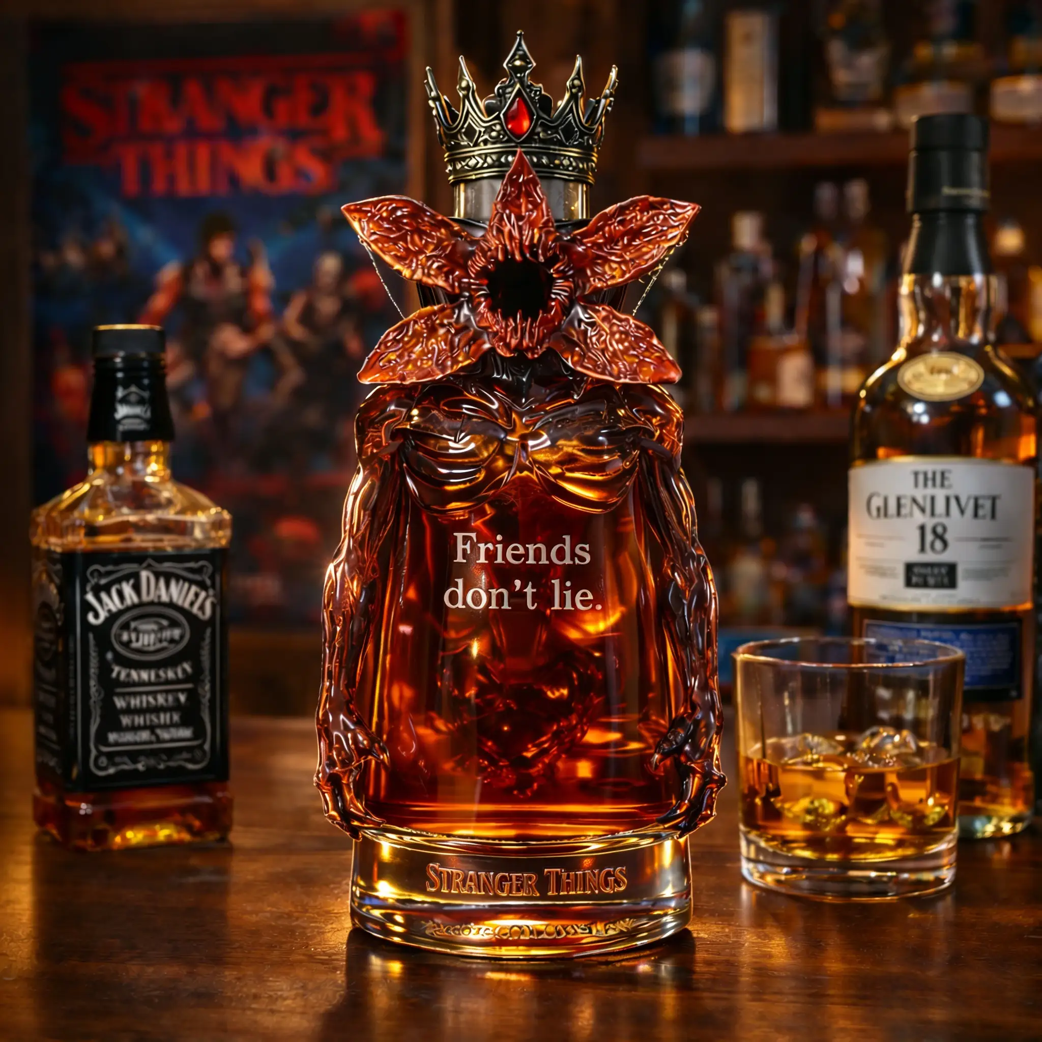 STRANGER THINGS Whiskey Decanter - Front View