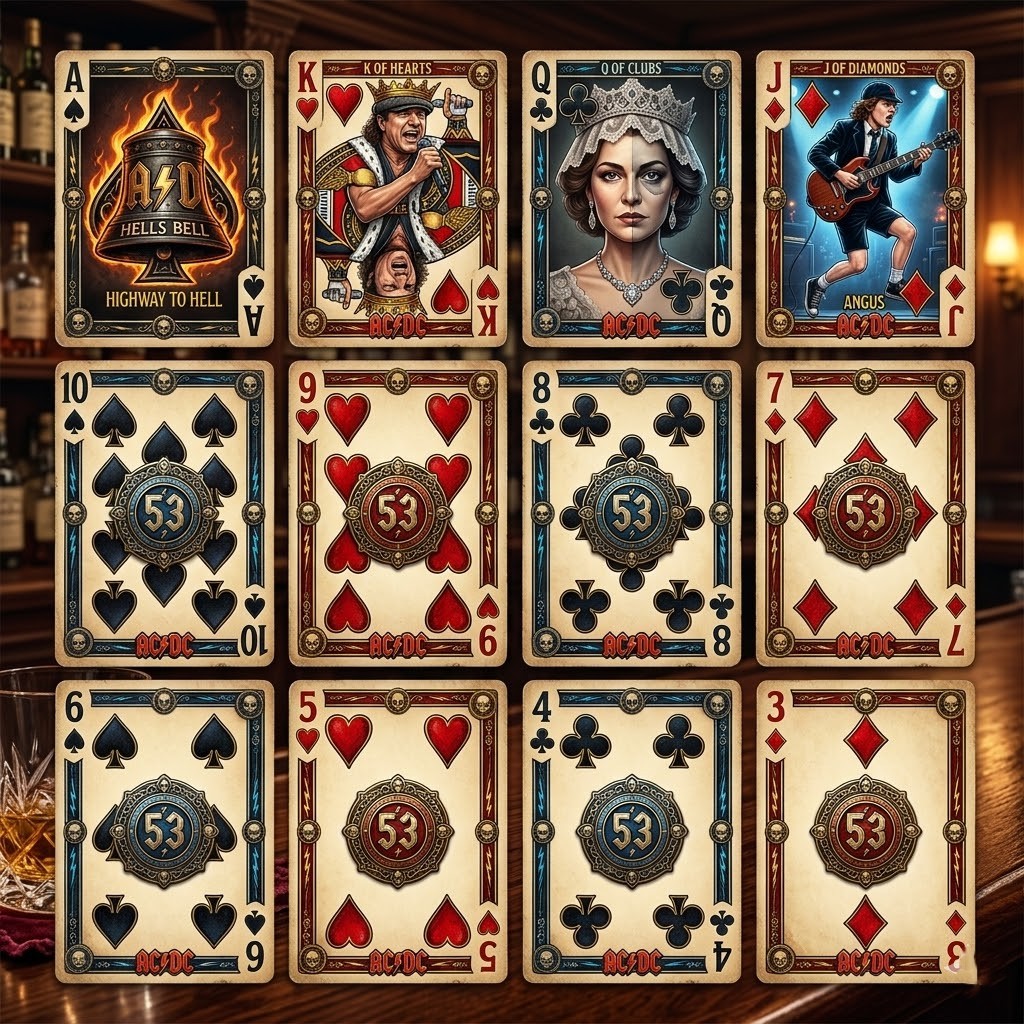 AC/DC 53rd Anniversary Highway To Hell Playing Card Box Set - Detail View