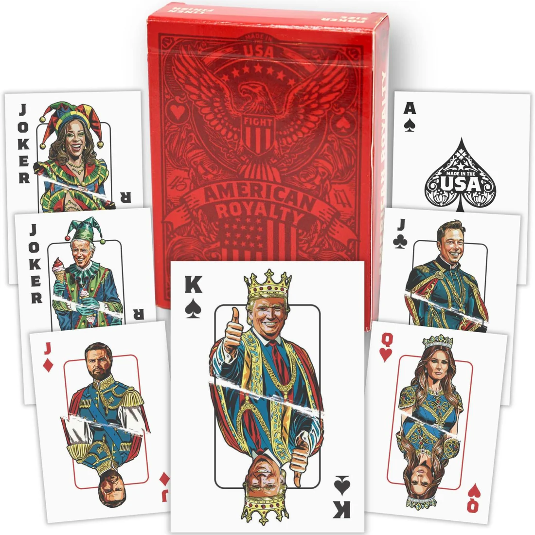 American Royalty US Political Playing Cards Deck - Front View