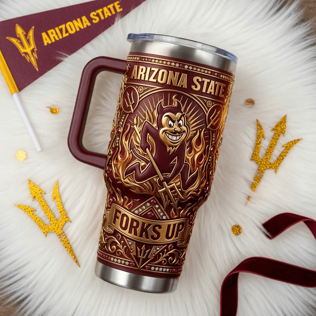 Arizona State Sun Devils Desert Inferno Edition Tumbler With Handle - Detail View