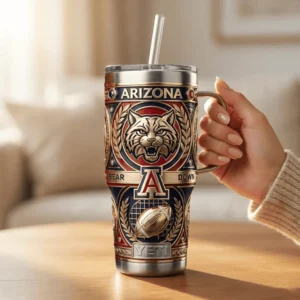 Arizona Wildcats Bear Down Football Tumbler With Handle