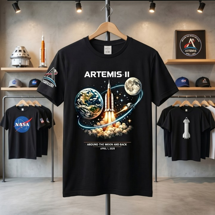 Artemis II Around The Moon And Back T-Shirt - Detail View