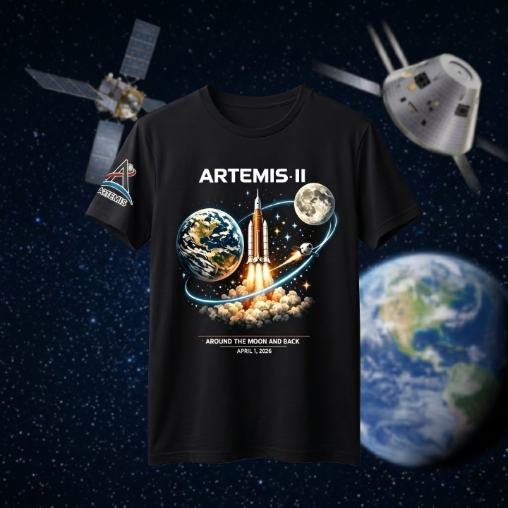 Artemis II Around The Moon And Back T-Shirt - Front View