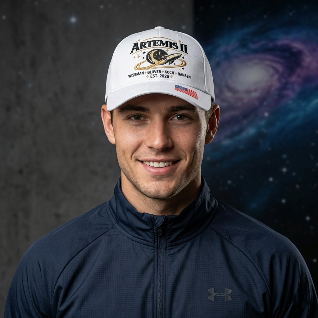 Artemis II Wiseman Glover Koch Hansen Est 2026 Cap - Front View