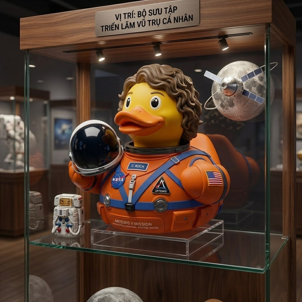Astronaut Christina Koch Artemis II Mission Rubber Duck - Detail View