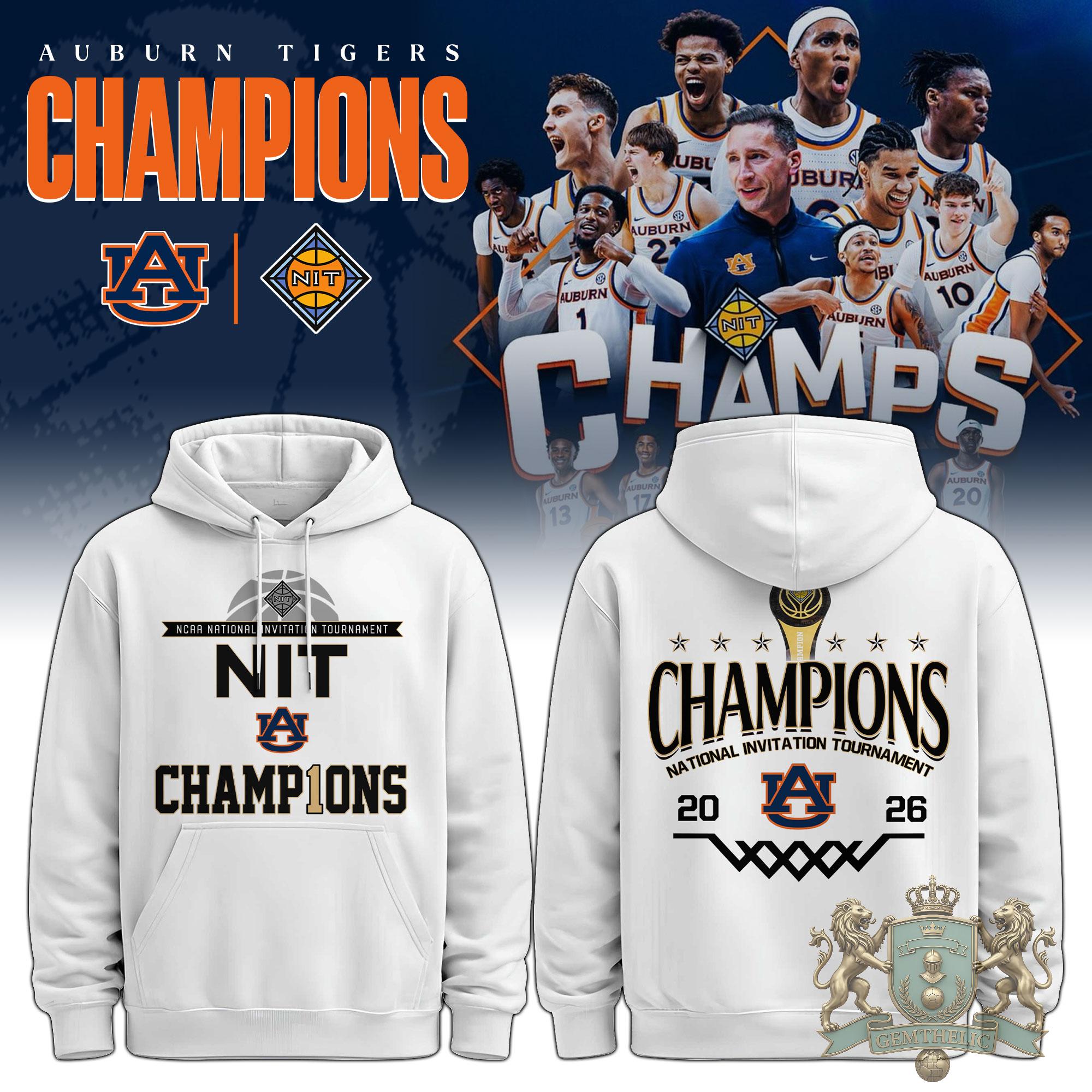 Auburn Tigers NIT Champions 2026 Hoodie - Front View
