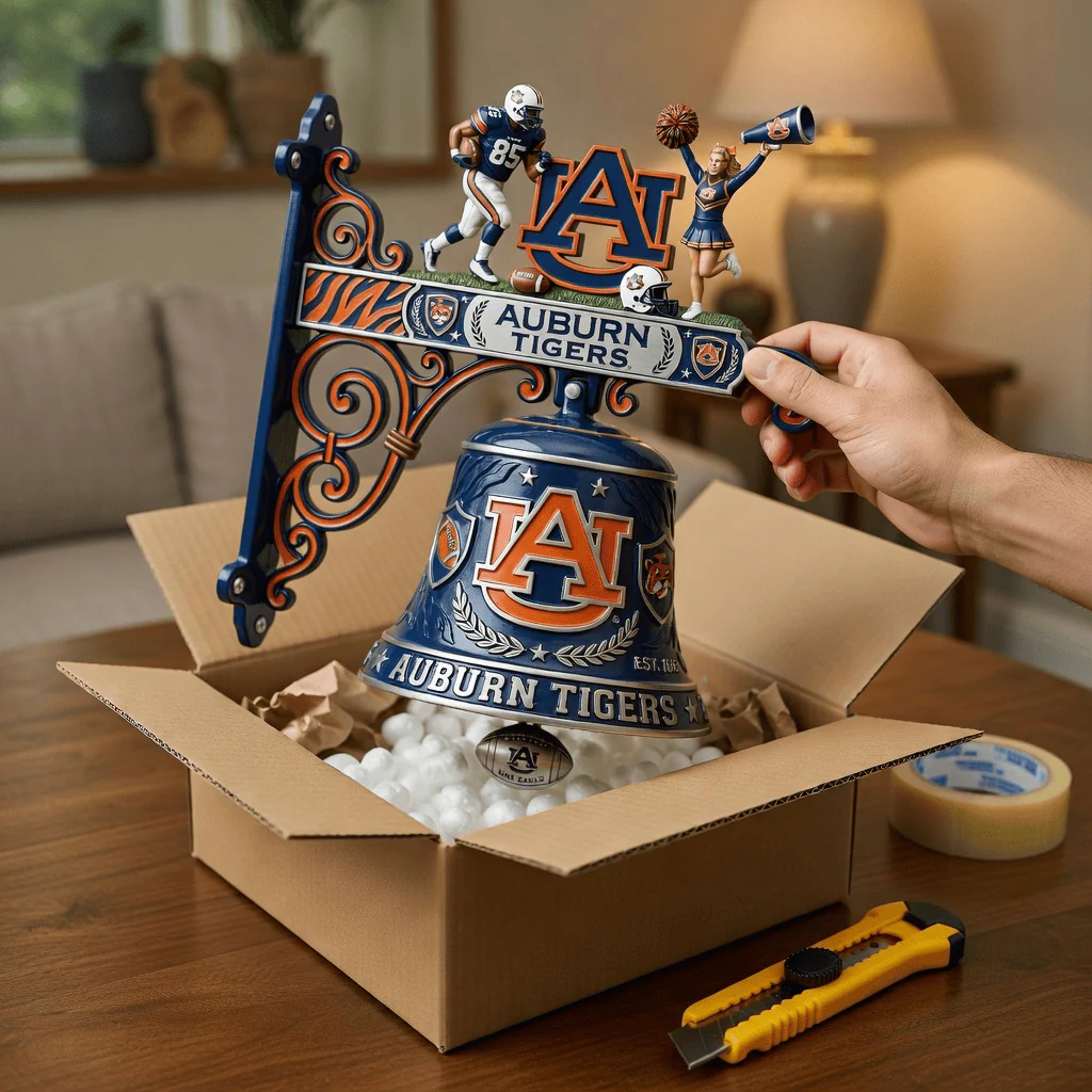 Auburn Tigers War Eagle Decorative Wall Bell - Detail View