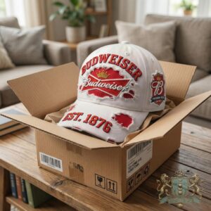 Budweiser EST. 1876 Distressed Ripped Baseball Cap