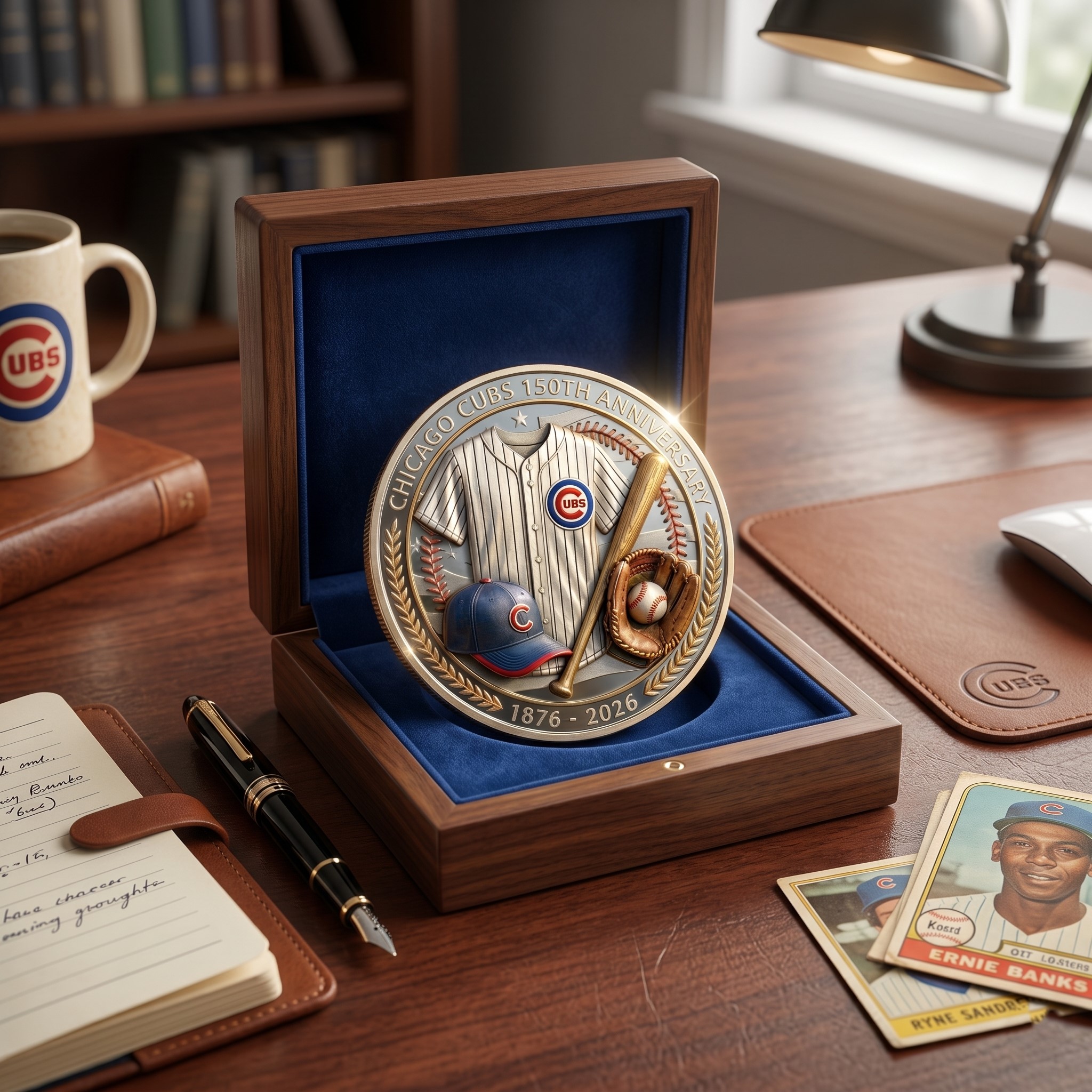 Chicago Cubs 150th Anniversary 1876-2026 Commemorative Coin - Detail View