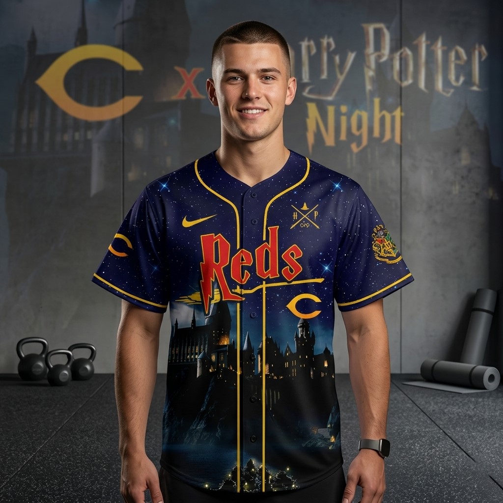Cincinnati Reds Harry Potter Night 25 Years Of Magic Baseball Jersey - Detail View