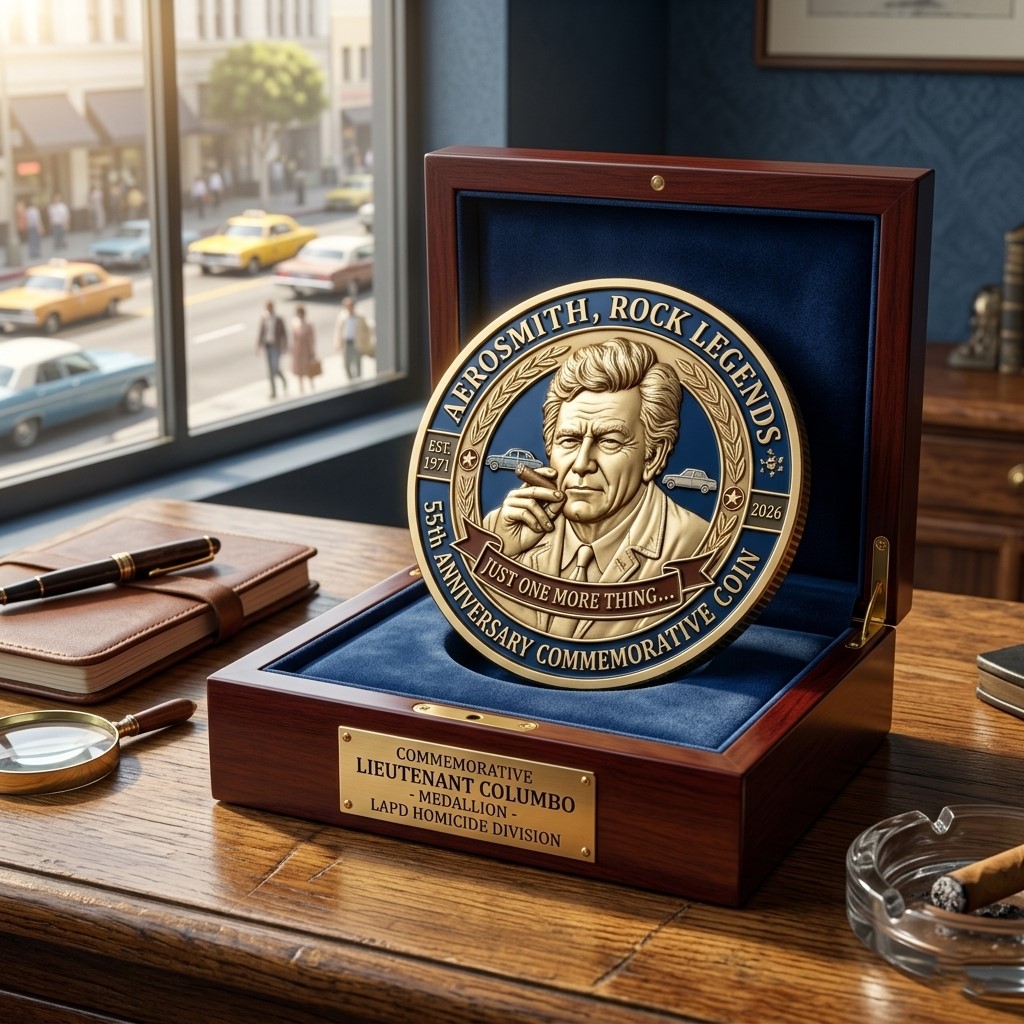 Columbo 55th Anniversary 1971-2026 Commemorative Coin - Detail View