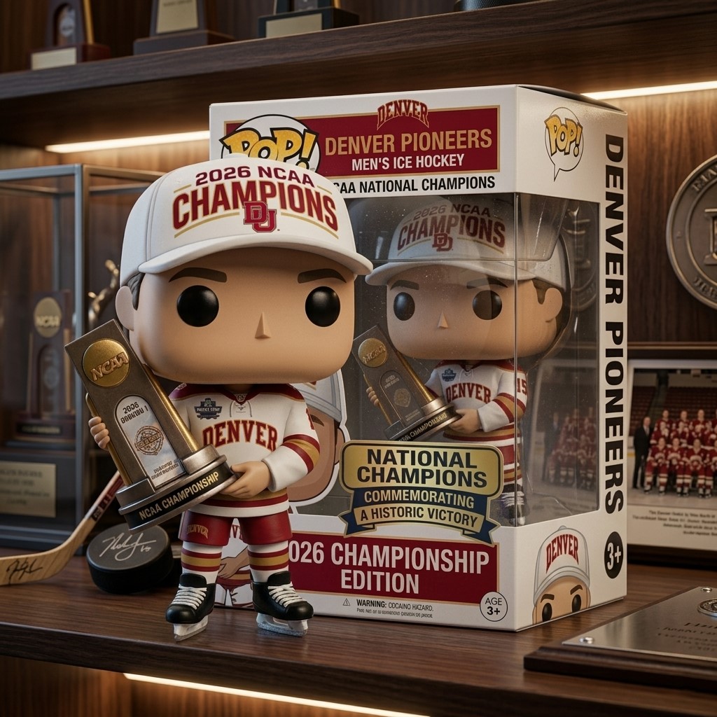 Denver Pioneers Men's Ice Hockey 2026 NCAA National Champions Funko Pop Figure - Front View