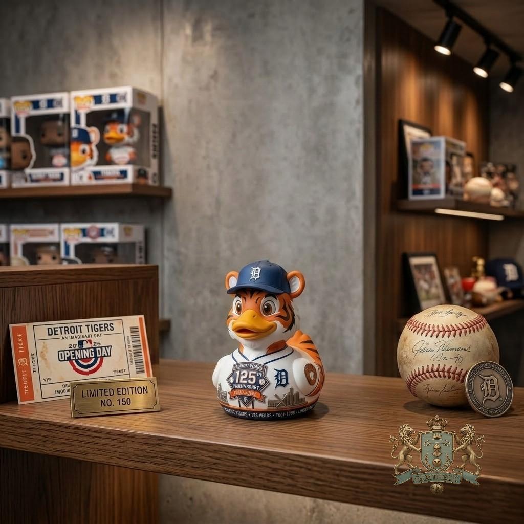 Detroit Tigers 125th Anniversary 1901-2026 Limited Collection Rubber Duck - Detail View