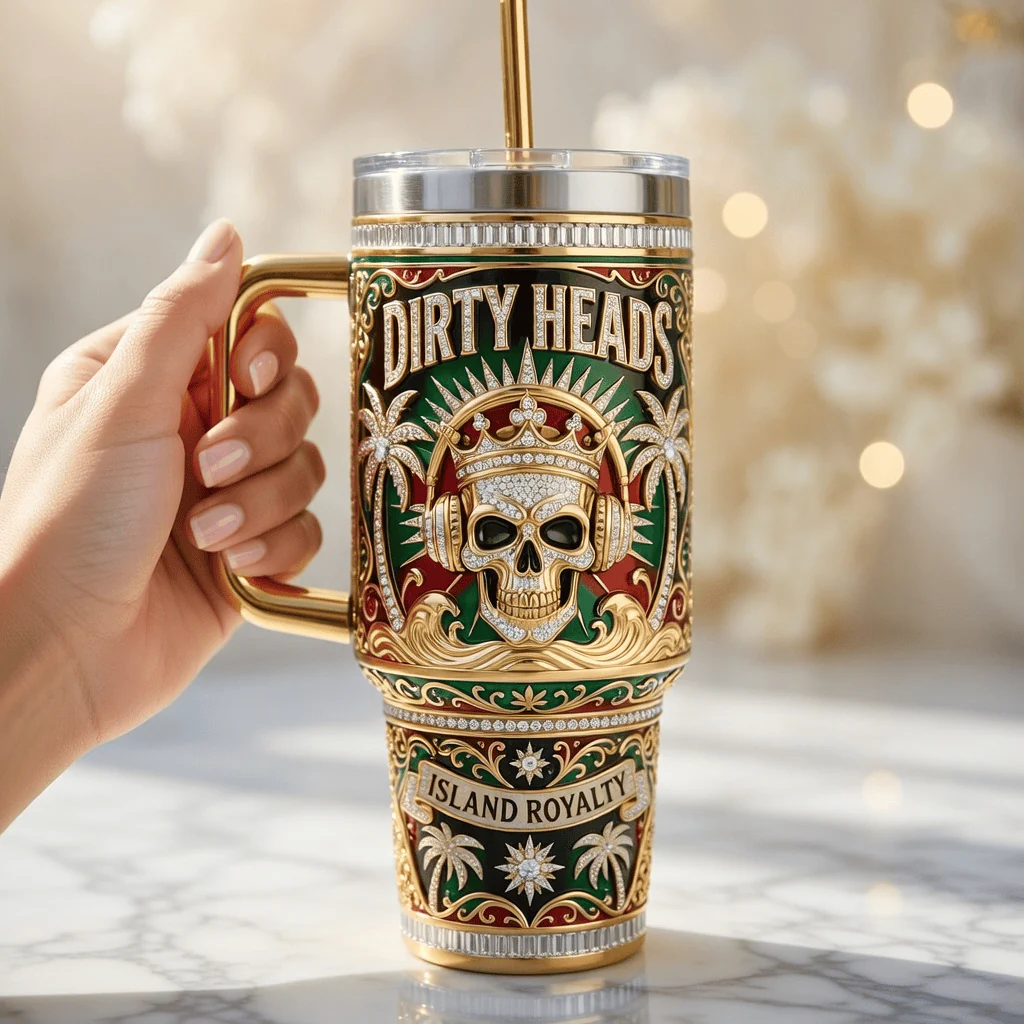 Dirty Heads Island Royalty Golden Reggae Crown Edition Tumbler - Detail View