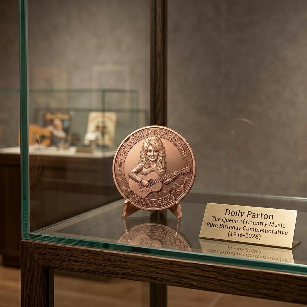 Dolly Parton 80th Birthday Dollywood Anniversary Commemorative Coin - Detail View