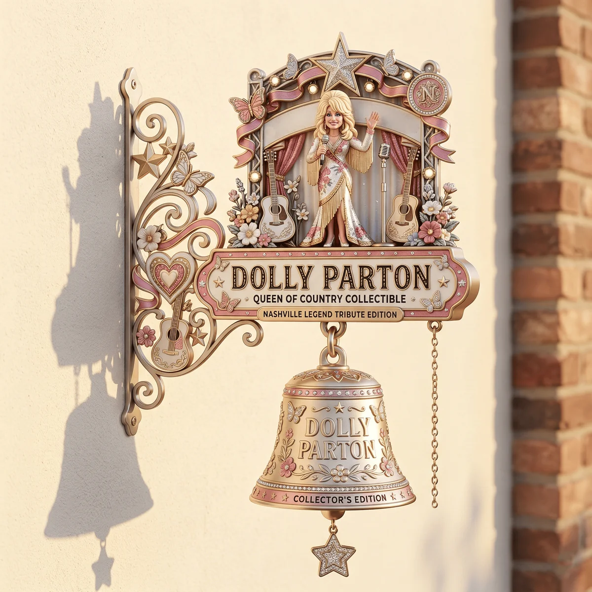 Dolly Parton Queen of Country Nashville Legend Tribute Edition Collectible Wall Bell - Front View