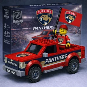 Florida Panthers Est 1993 NHL Hockey League Series Pickup Truck Building Blocks Set