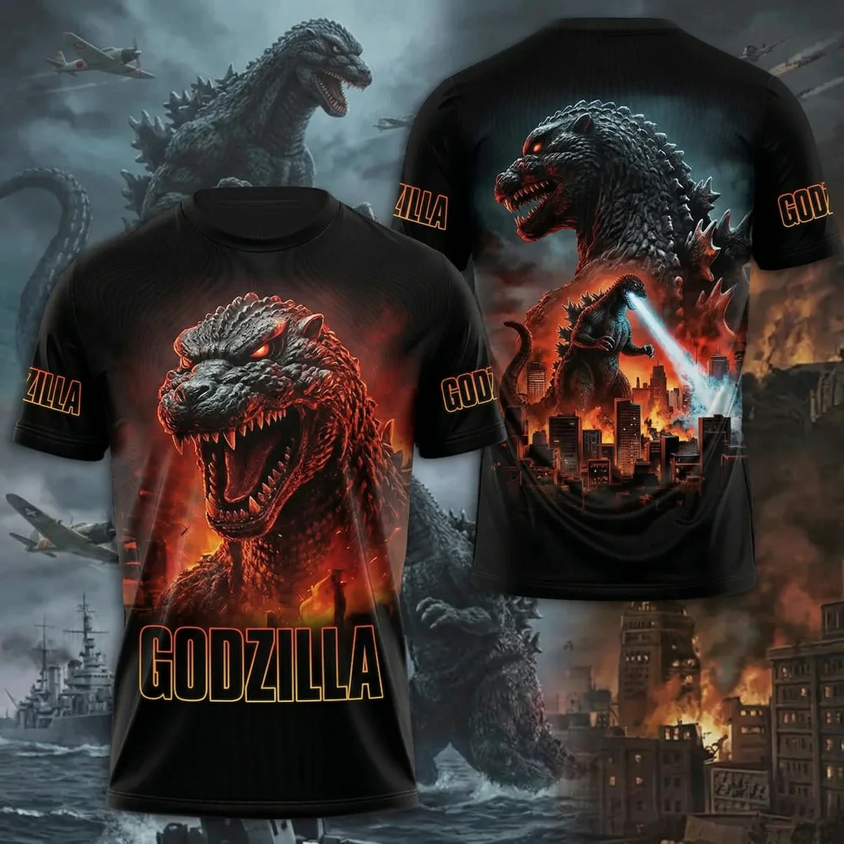 Godzilla Kaiju King of the Monsters 3D T-Shirt - Front View