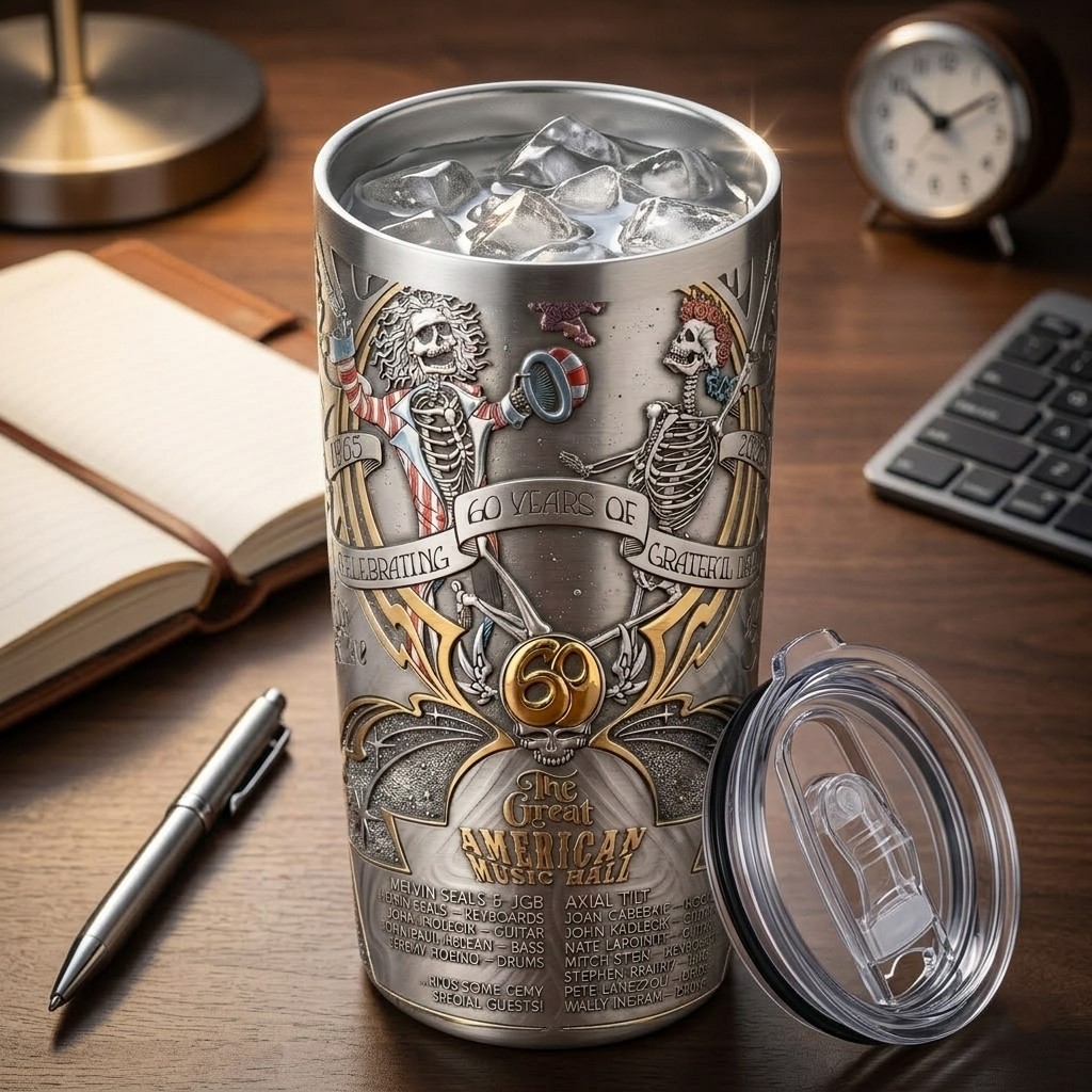 Grateful Dead 60 Years Of The Great American Music Hall Tumbler - Detail View