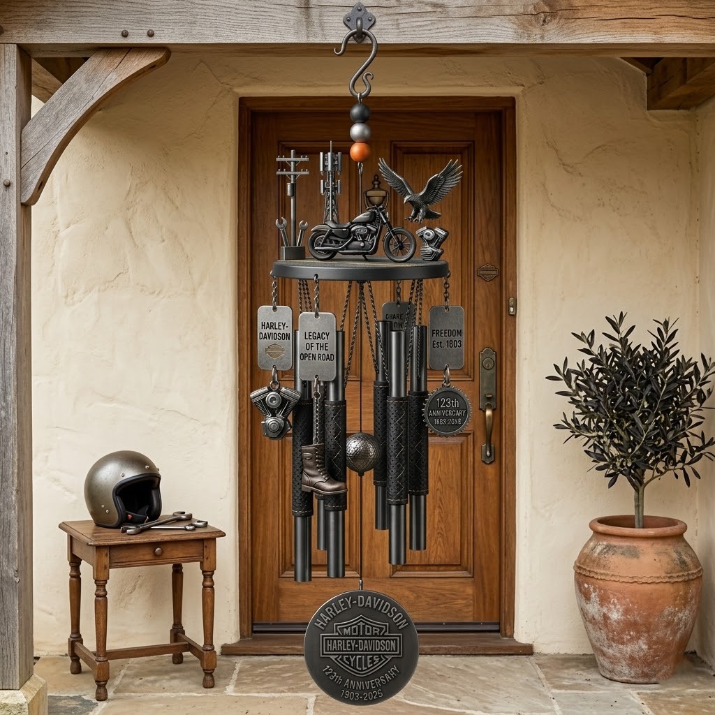 Harley-Davidson 123rd Anniversary 1903-2025 Wind Chime - Detail View