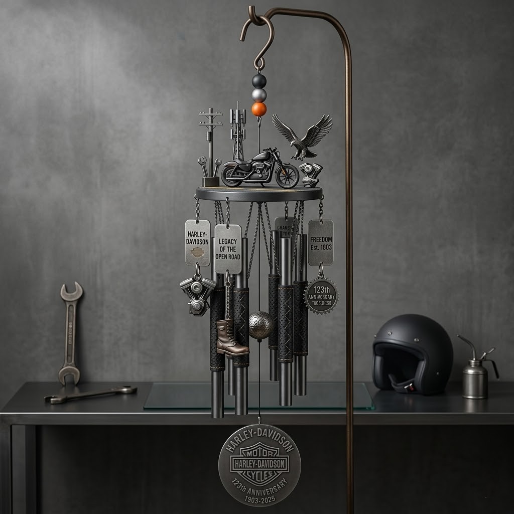 Harley-Davidson 123rd Anniversary 1903-2025 Wind Chime - Front View
