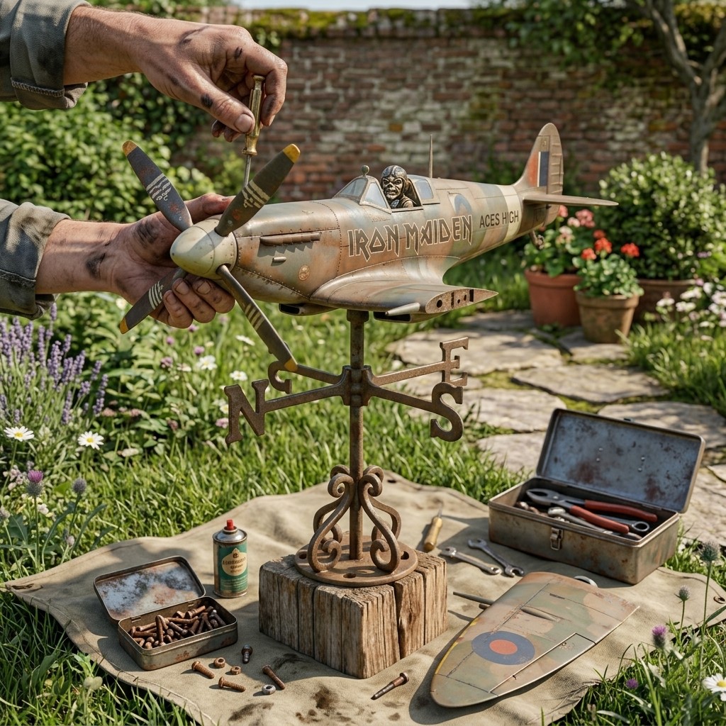 Iron Maiden 50 Years Up The Irons Spitfire Weathervane - Detail View